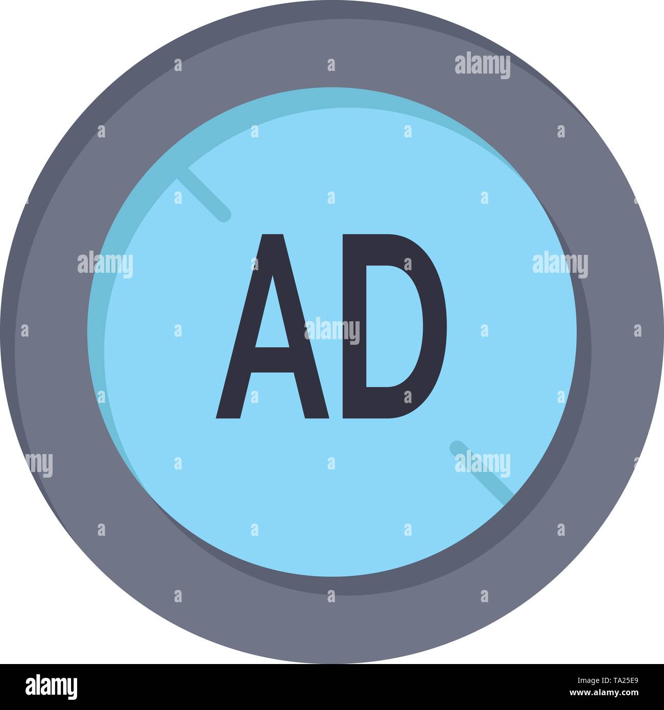 Ad, Blocker, Ad Blocker, Digital  Flat Color Icon. Vector icon banner Template Stock Vector