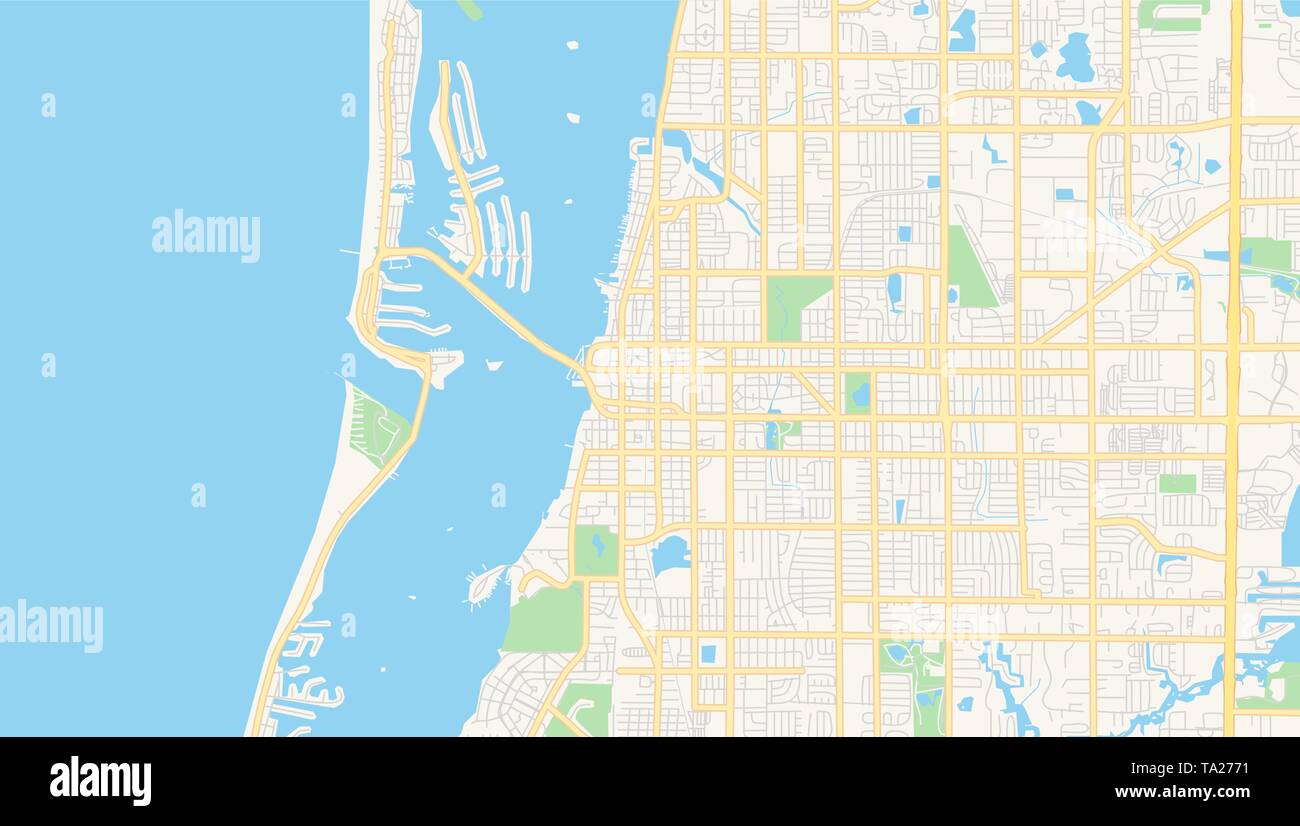 Empty vector map of Clearwater - Empty Vector Map Of Clearwater Florida Usa Printable Road Map Created In Classic Web Colors For Infographic Backgrounds TA2771