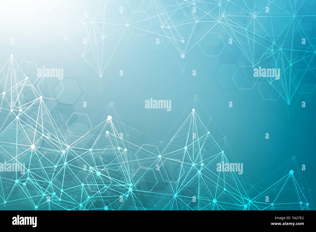 Geometric abstract background with connected line and dots. Structure ...