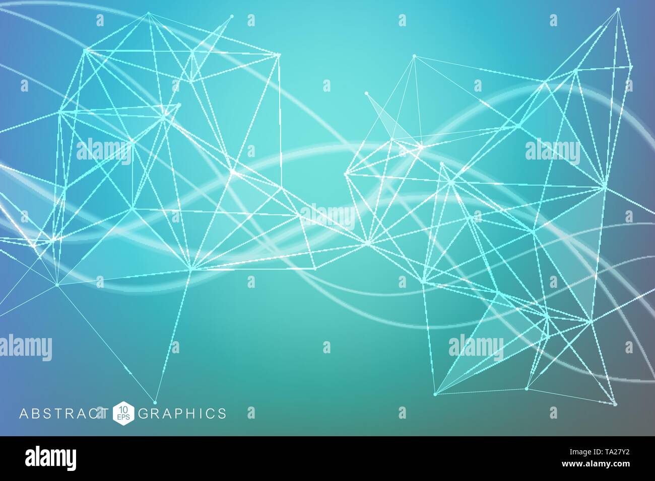 Geometric abstract background with connected line and dots. Structure ...