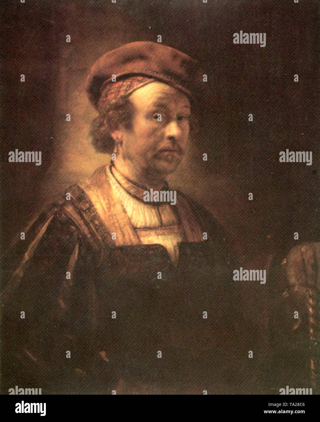 Self-Portrait of Dutch painter, Rembrandt van Rijn Stock Photo