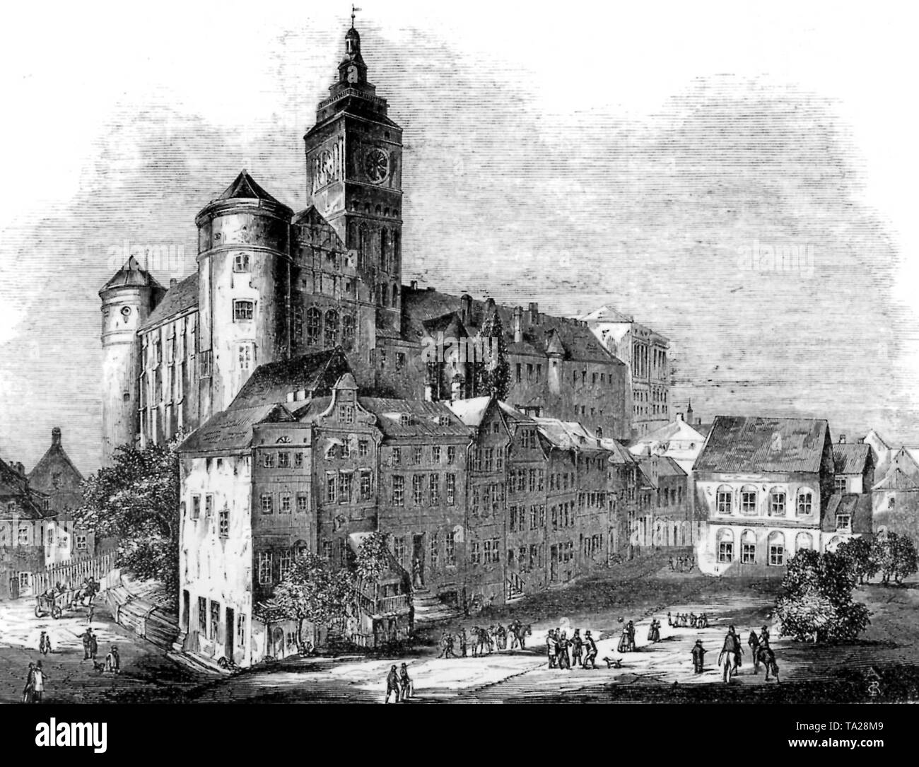 The Koenigsberg Castle after a drawing from 1844. Stock Photo