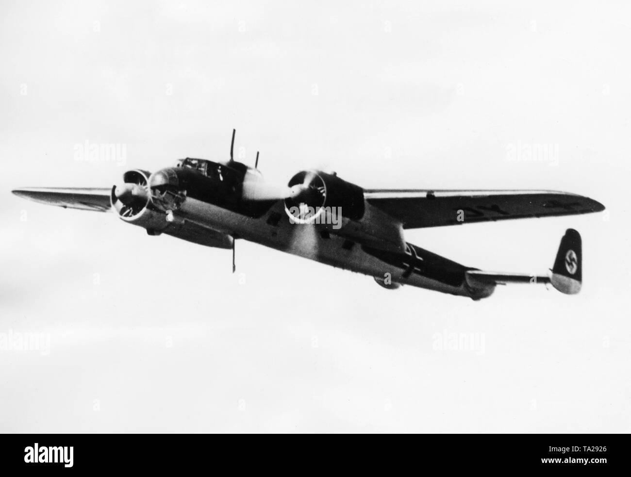 Dornier Do 17 Ausf. M combat aircraft in flight. Undated photo, probably in the 1930s. Stock Photo