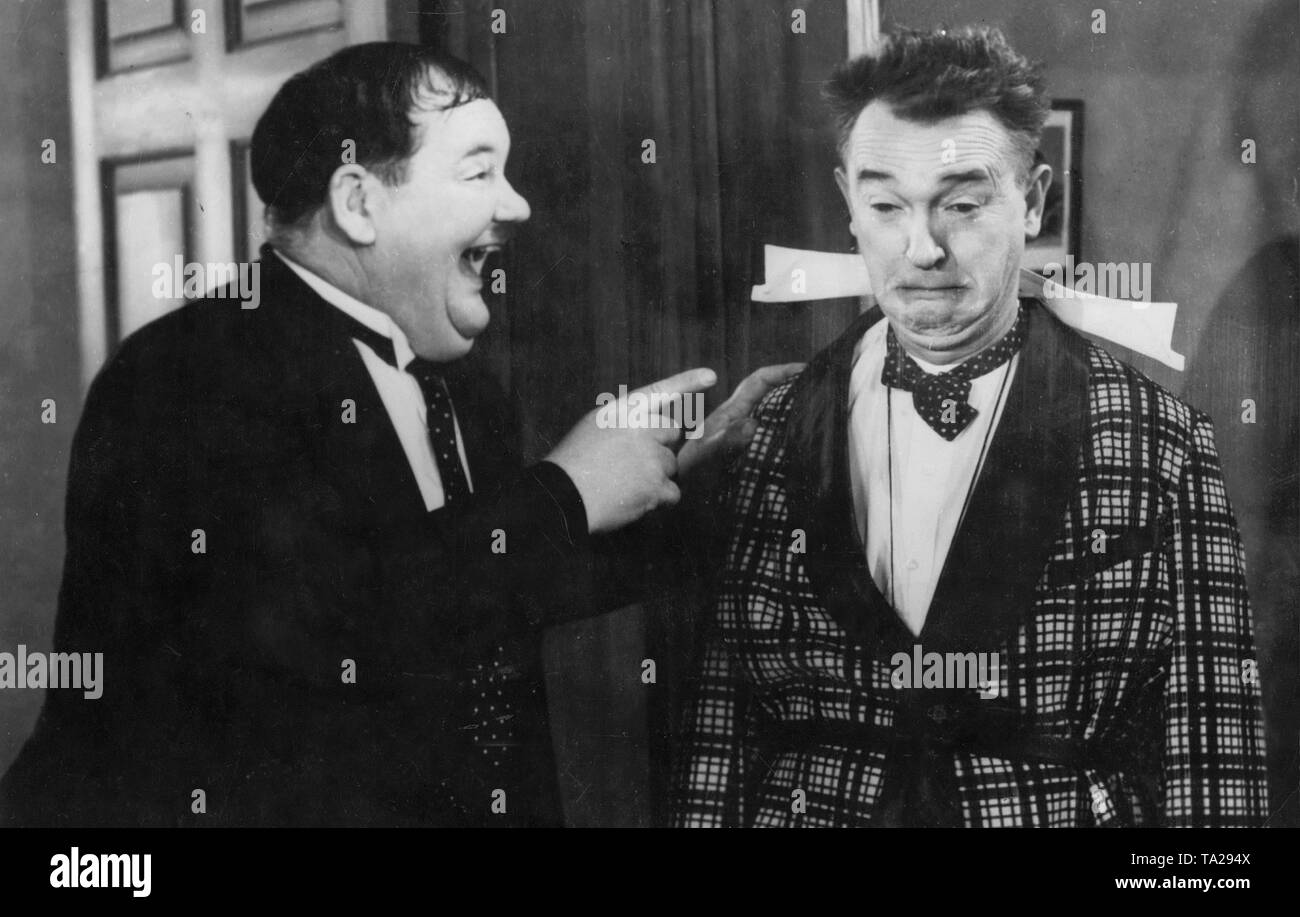 Stan Laurel and Oliver Hardy in 'A Chump at Oxford', directed by Alfred J. Goulding, USA 1940. Stock Photo