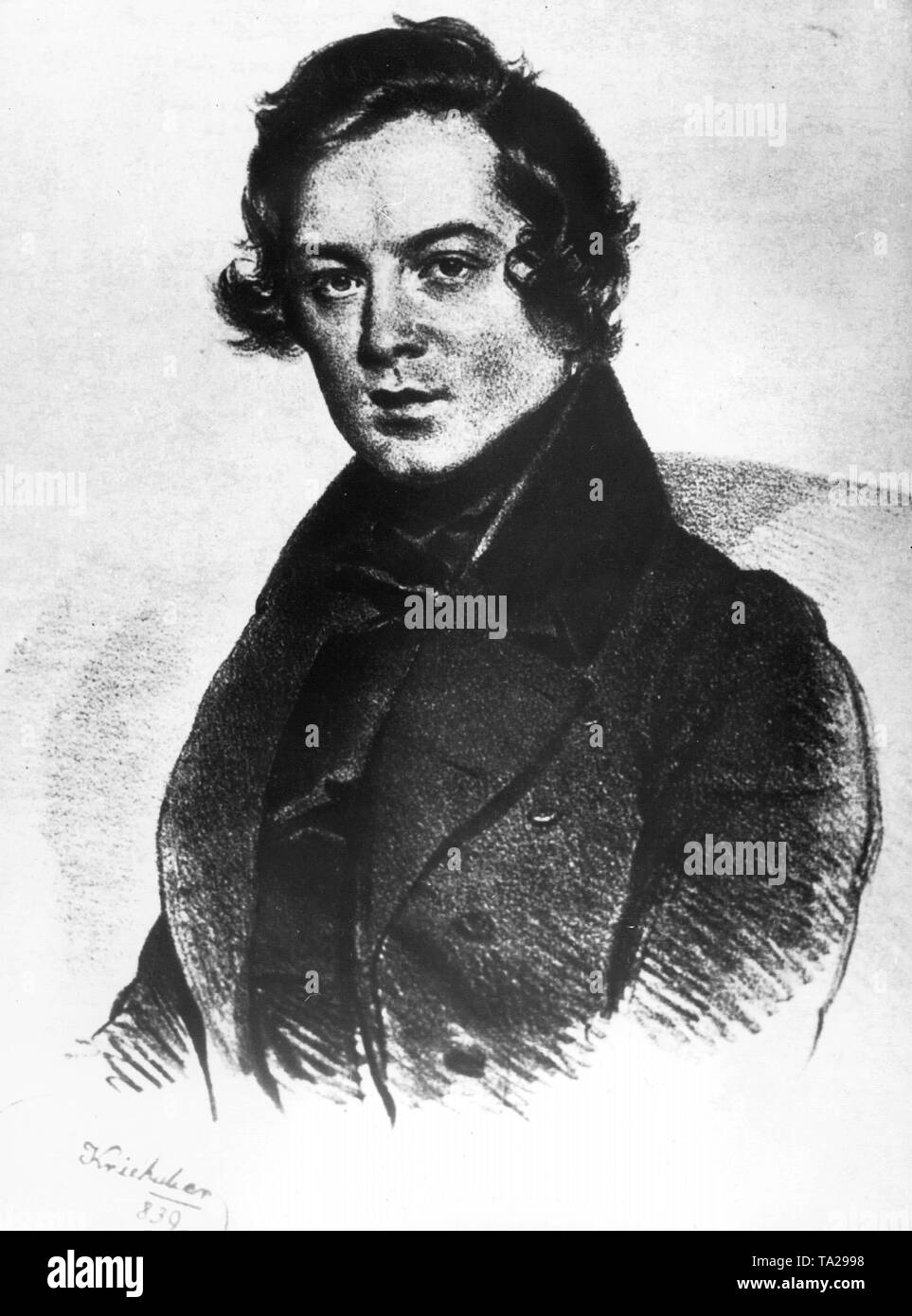 German composer Robert Schumann (1810-1956). Undated picture. Stock Photo