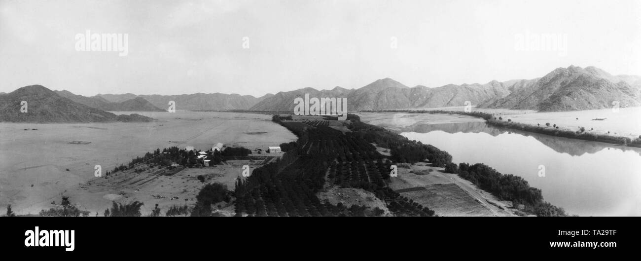 German farm on the Orange River in the south of German South West Africa. Stock Photo