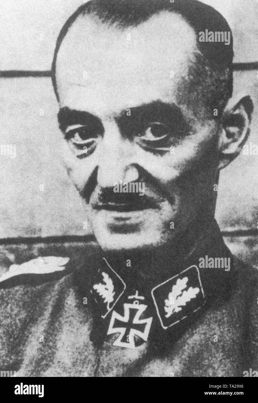 SS General Oskar Dirlewanger, commander of a special unit of notorious convicts and draftees. Stock Photo
