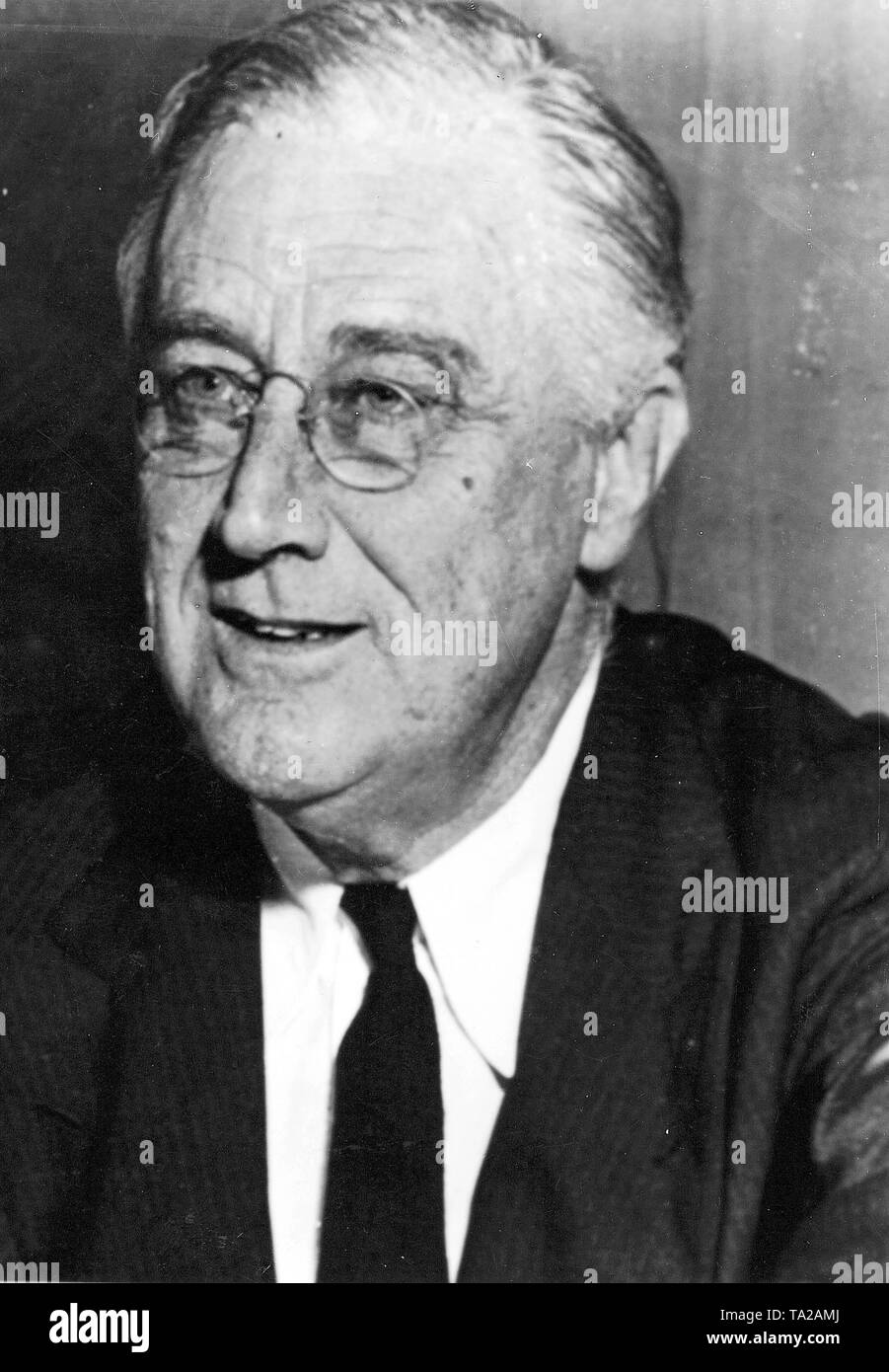 Franklin D. Roosevelt, the 32nd President of the United States of America and co-founder of the UN. Stock Photo