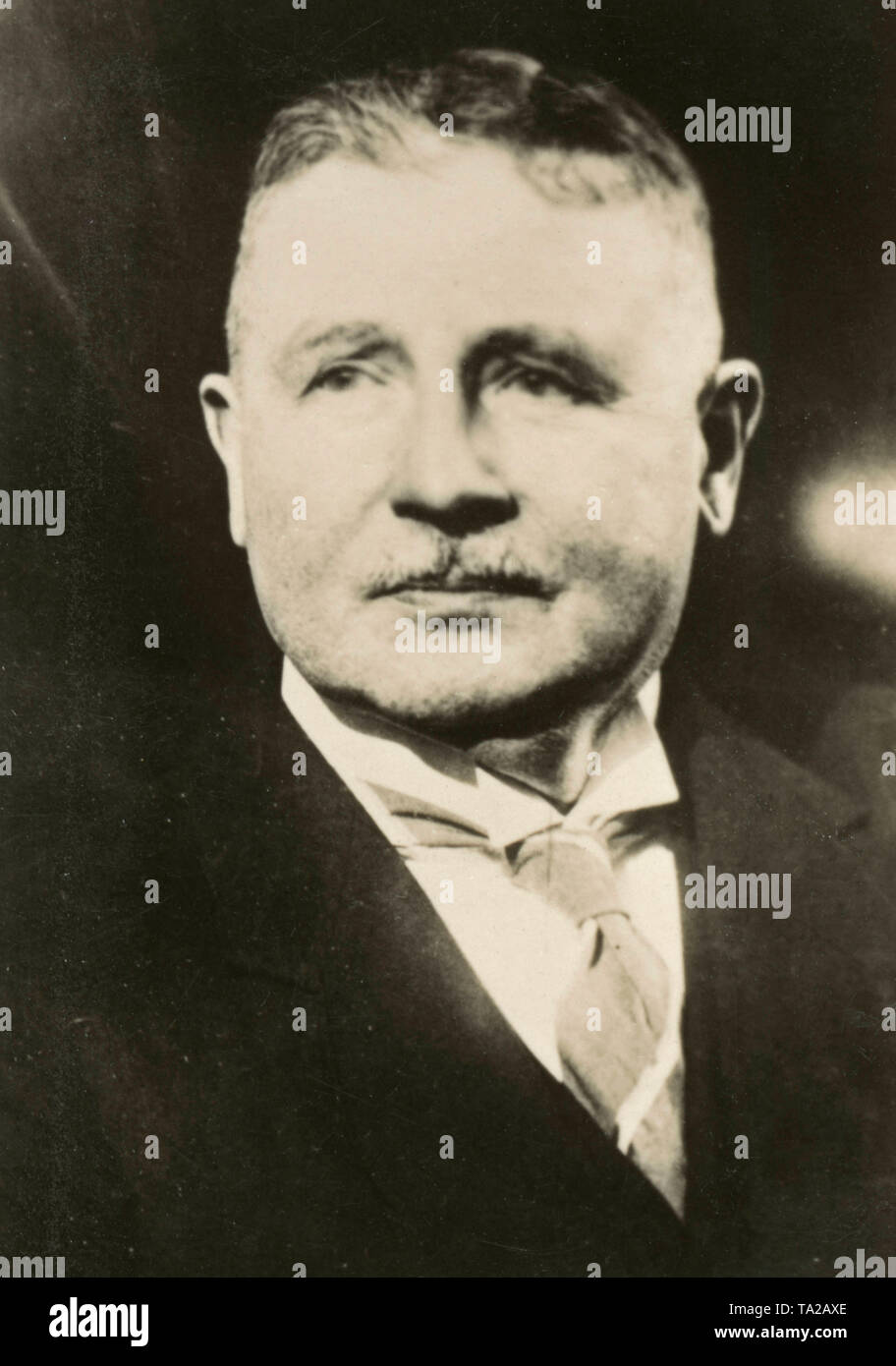 Portrait of Wilhelm Groener (independent) as Defense Minister under Chancellor Hermann Mueller. Stock Photo