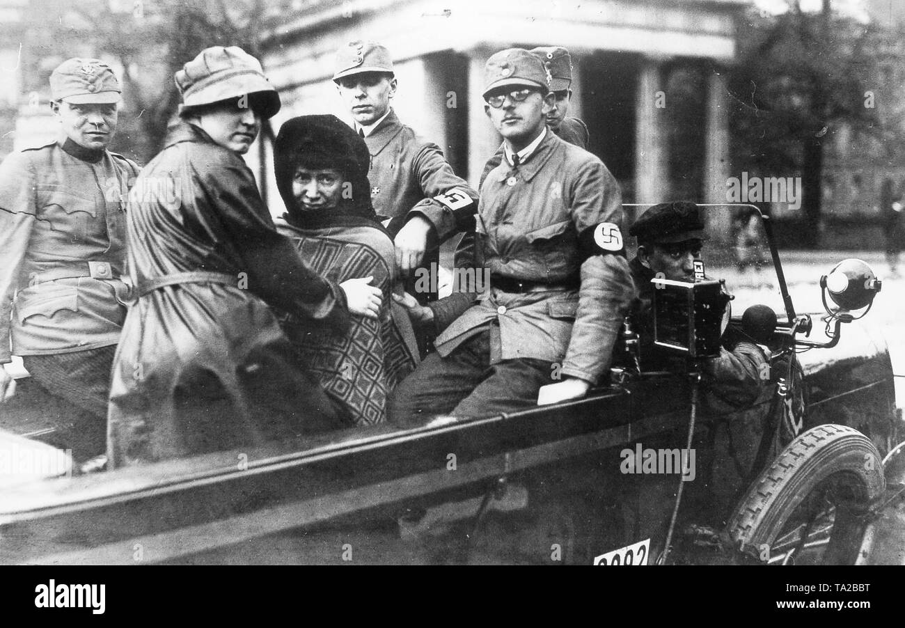 Women in a propaganda car of the NSDAP, 1920s Stock Photo