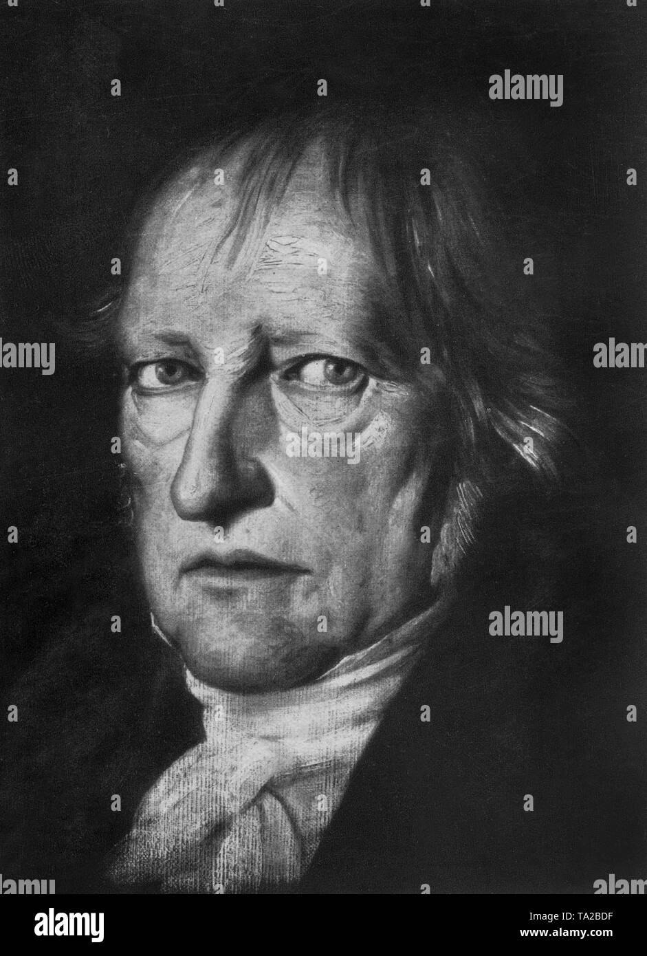 Georg Friedrich Wilhelm Hegel (1770-1831), a German philosopher. Painting by Schlesinger. Stock Photo