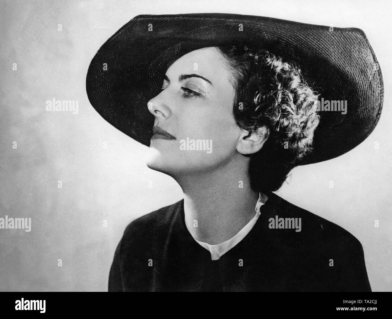 Woman in a wide-brimmed hat. Stock Photo