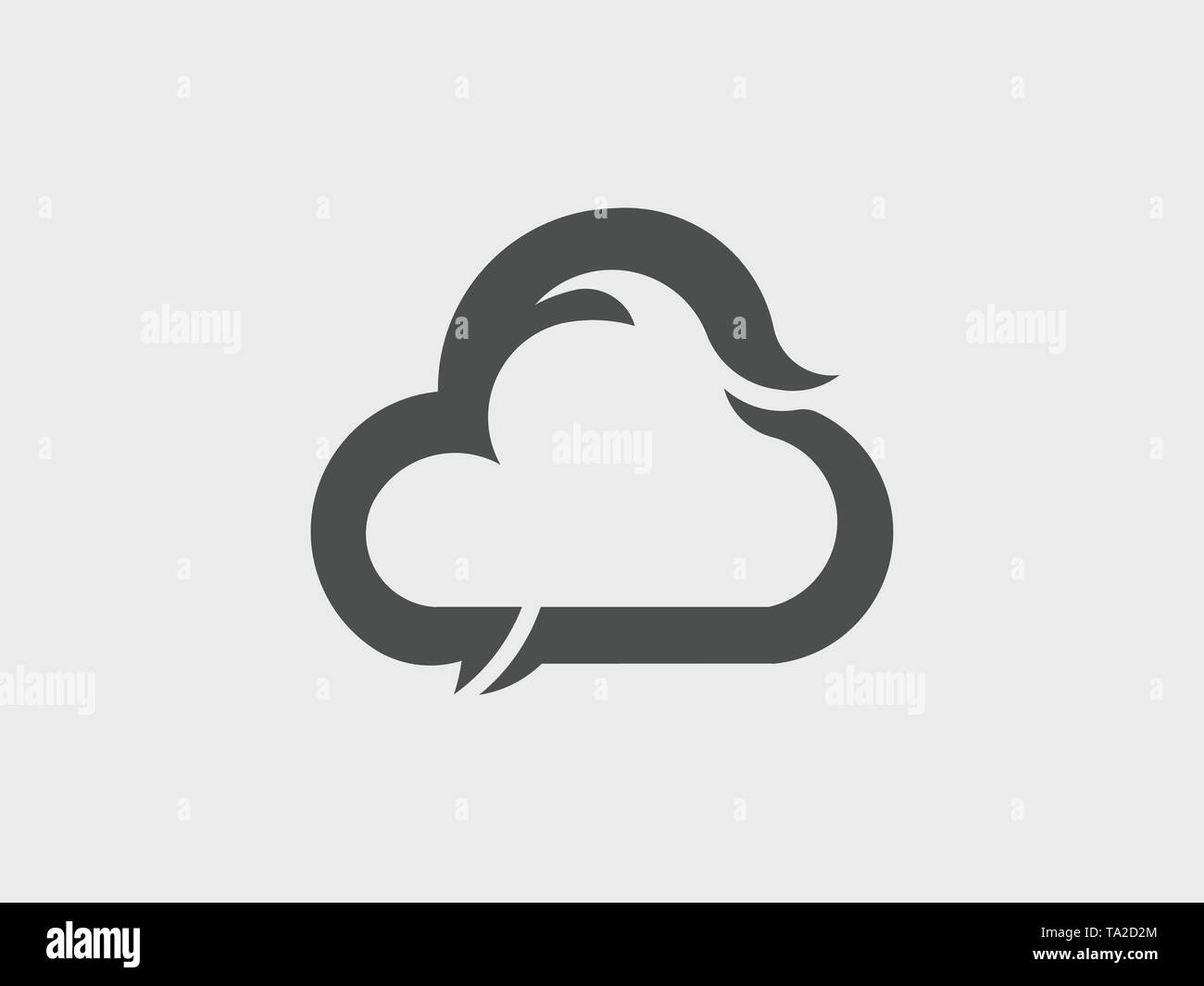 Cloud technology service, icon logo Stock Vector