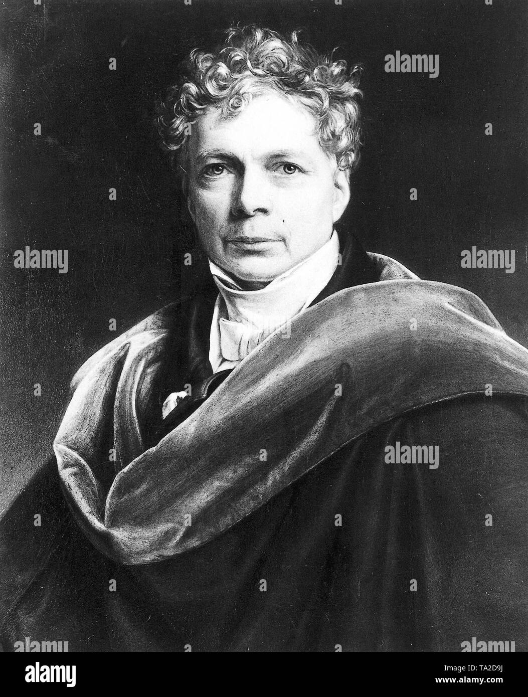 Friedrich Wilhelm Joseph von Schelling (1775-1854), a German philosopher, after a painting by Joseph Karl Stieler. Stock Photo
