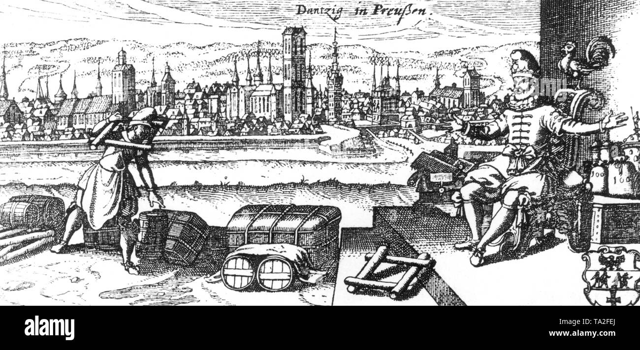 This old city view of Gdansk is a engraving, which is in the