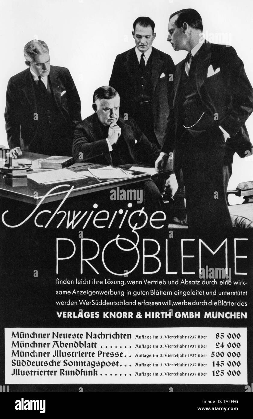 Promotion of advertisements in the newspapers of the Knorr & Hirth