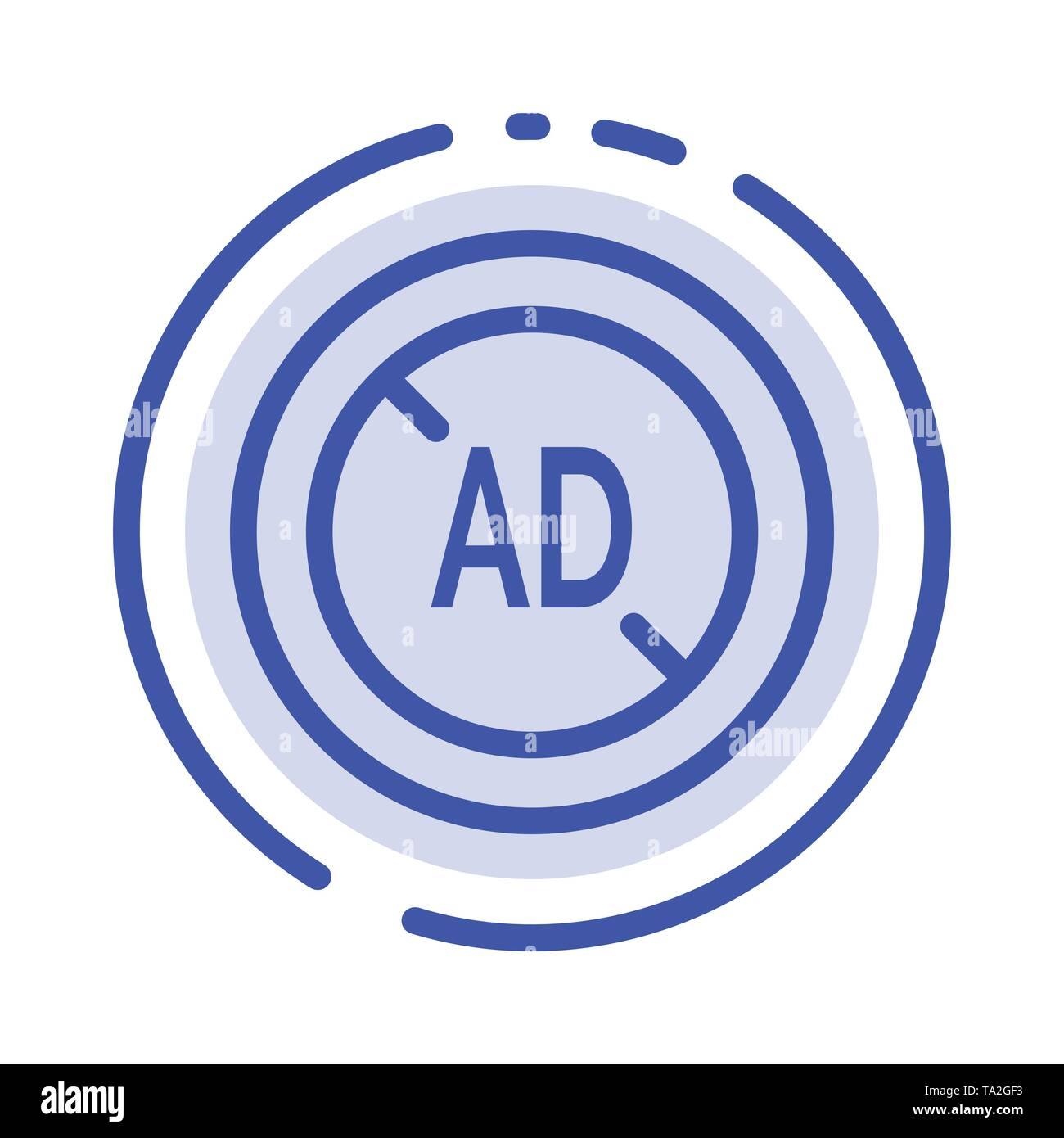 Ad, Blocker, Ad Blocker, Digital Blue Dotted Line Line Icon Stock Vector