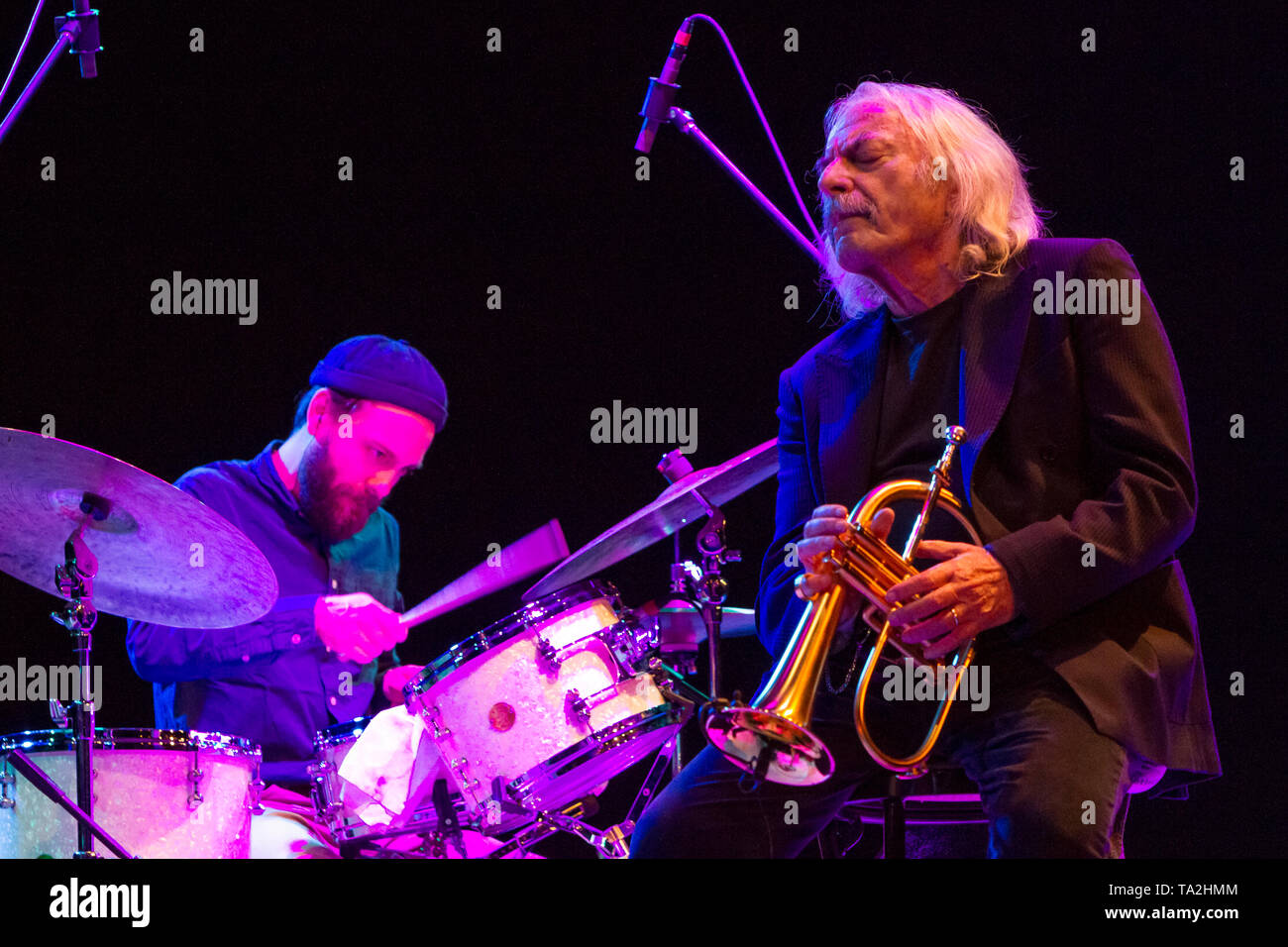 Italian jazz trumpeter Enrico Rava in concert at 2019 Torino Jazz Festival Stock Photo