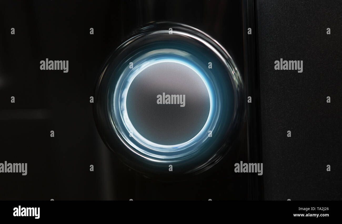 Blank car ignition button Stock Photo Alamy