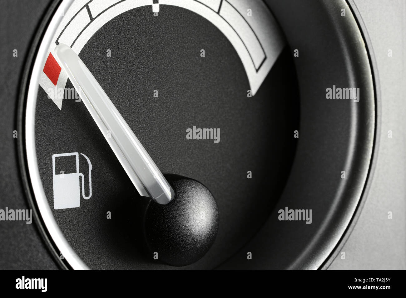 fuel gauge in truck dashboard - empty Stock Photo