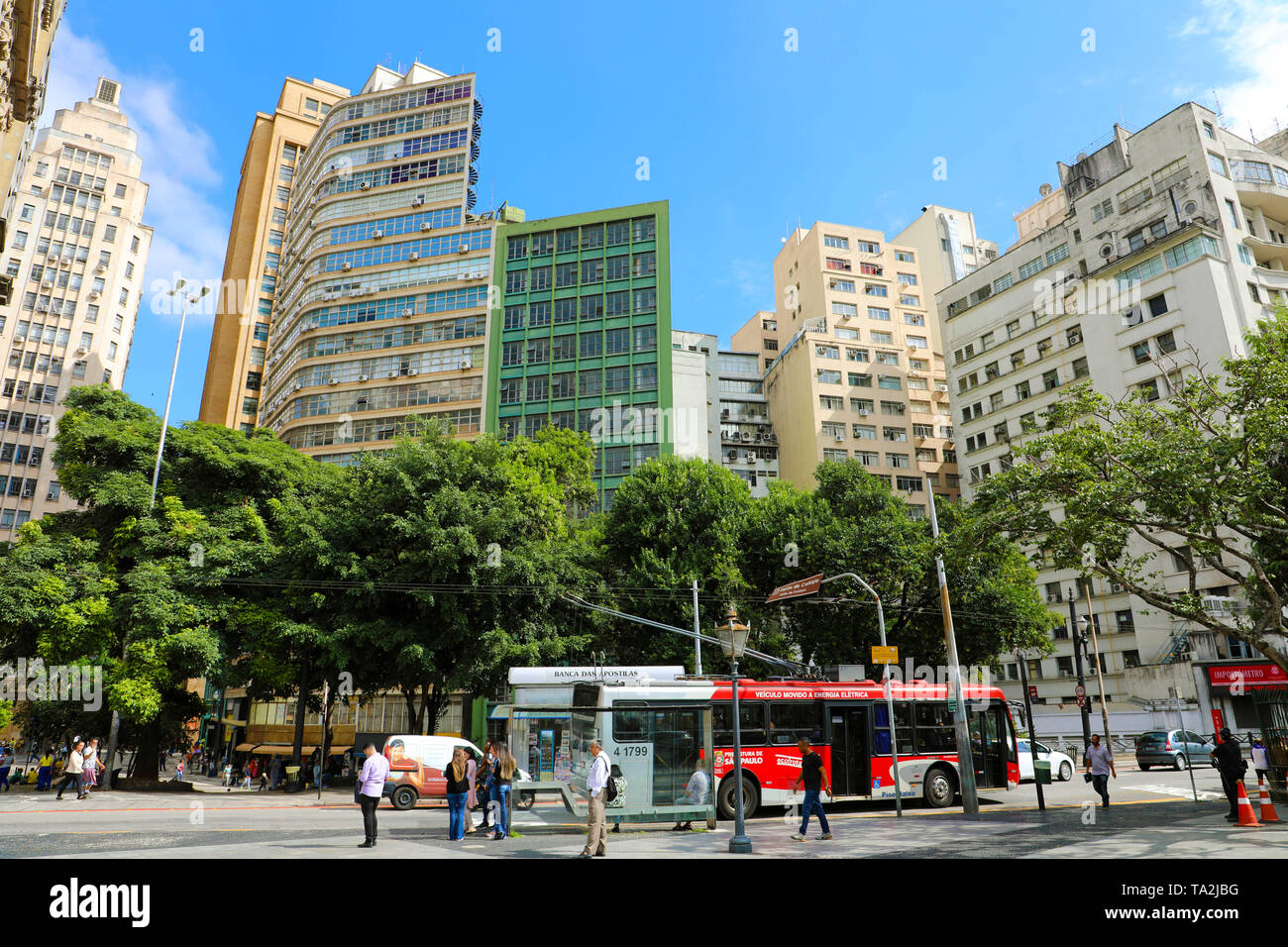 SAO PAULO, BRAZIL MAY 9, 2019 Pateo do Colegio square in Sao Paulo