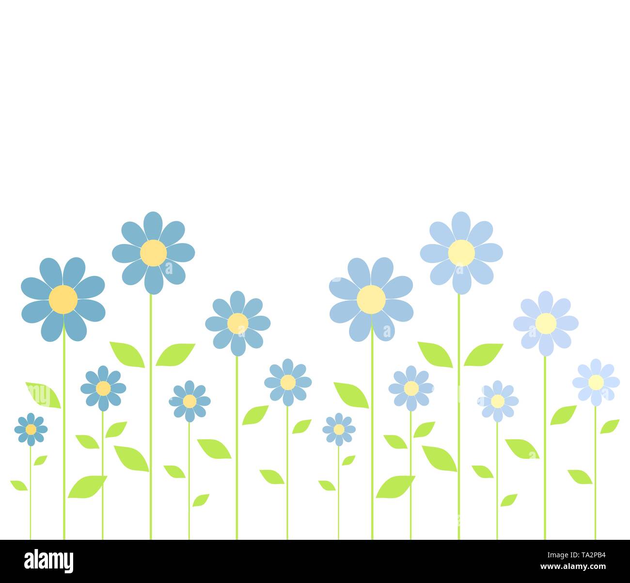 Blue flowers background. Vector illustration Stock Vector Image & Art