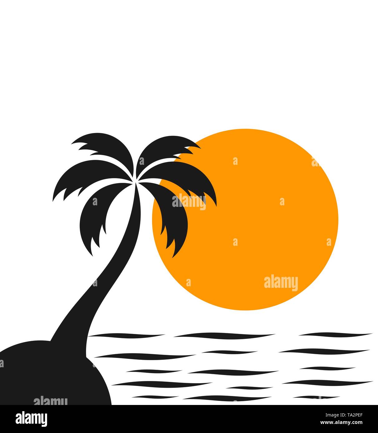 Palm tree on the island. Vector illustration Stock Vector Image &amp; Art ...