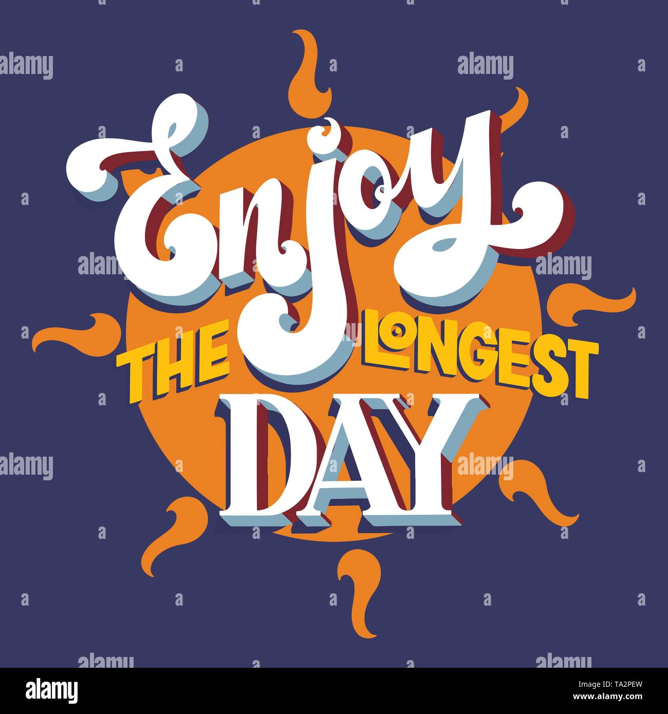 Summer solstice lettering vector illustration Stock Vector Image & Art