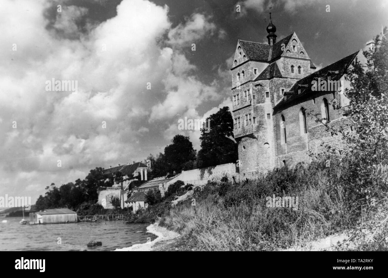 View of Castle Seeburg near Eisleben, Prussia. The picture of Walter Kuehne from Halle won the first prize at the photo competition of the Landesfremdenverkehrsverband Mitteldeutschland. Stock Photo