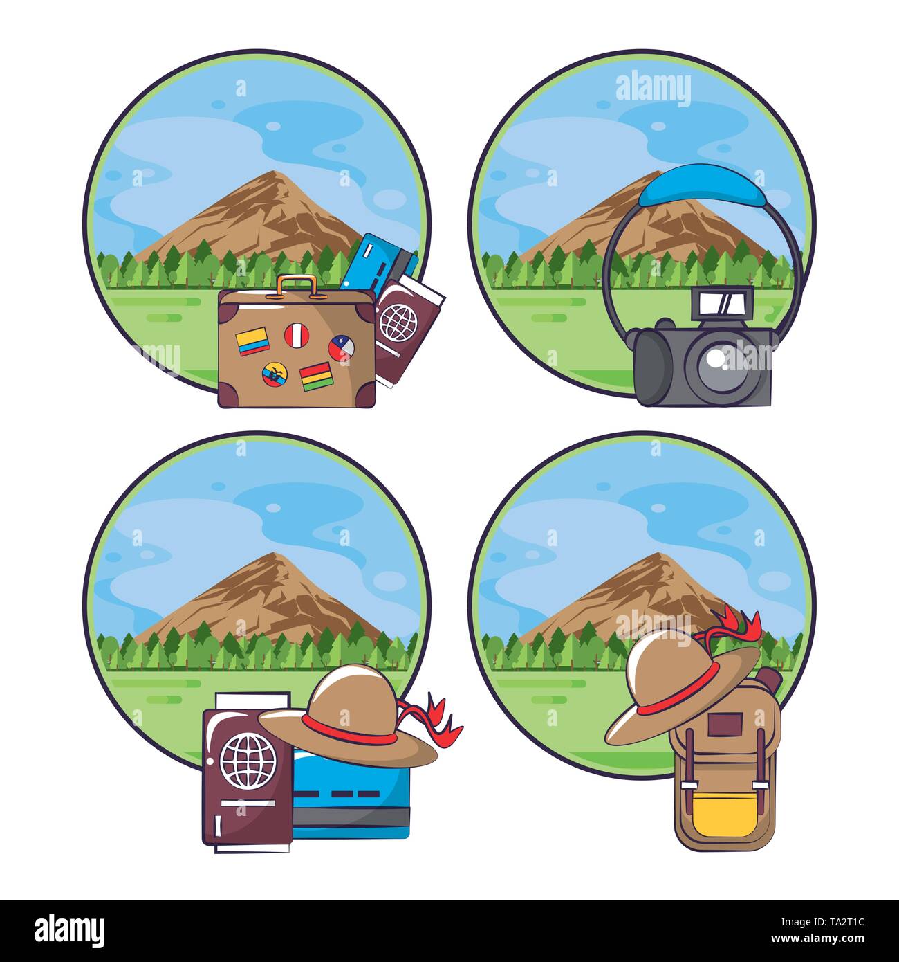 Travel and tourism set of emblems Stock Vector Image & Art - Alamy