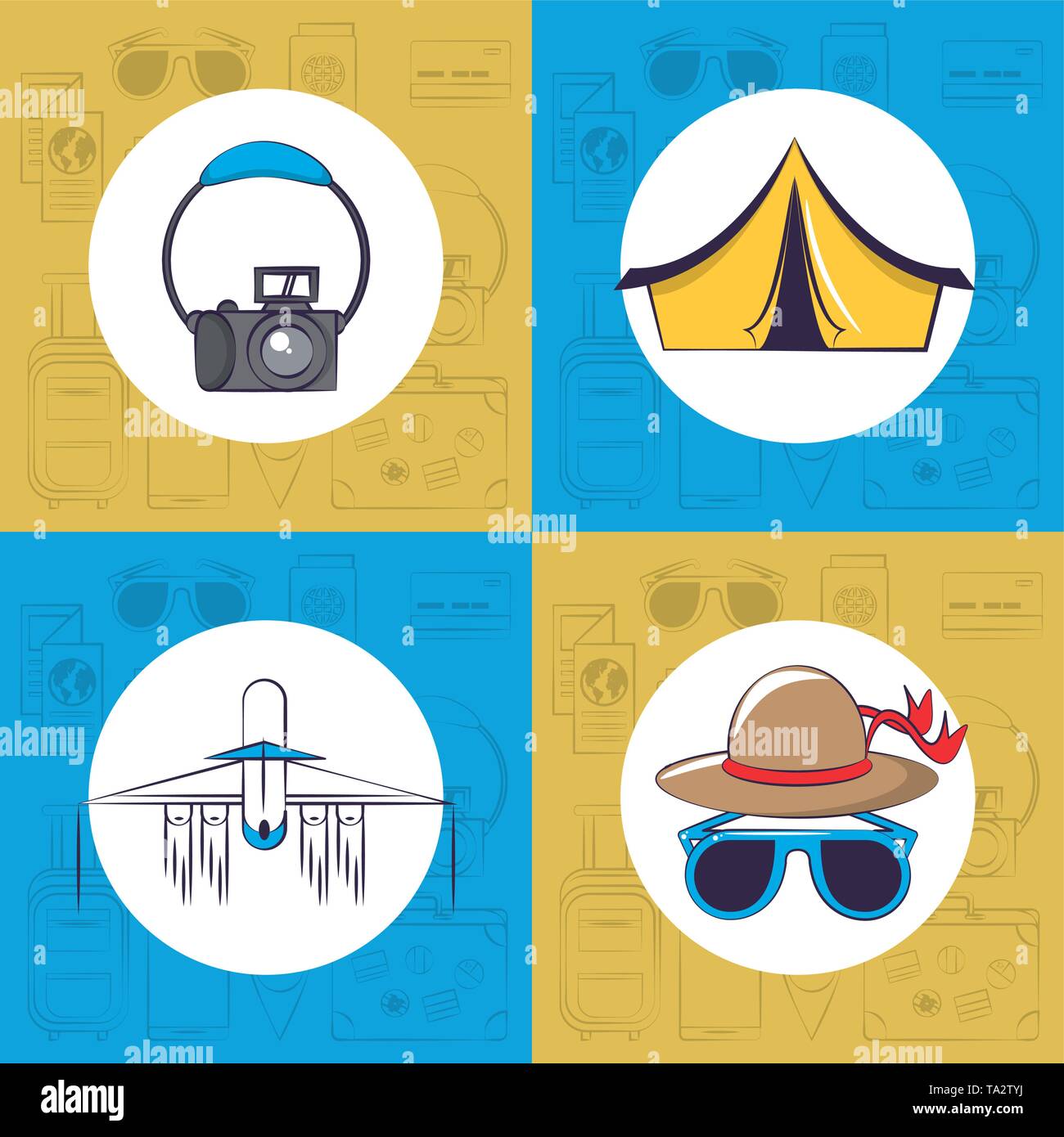 Travel and tourism set of emblems Stock Vector Image & Art - Alamy