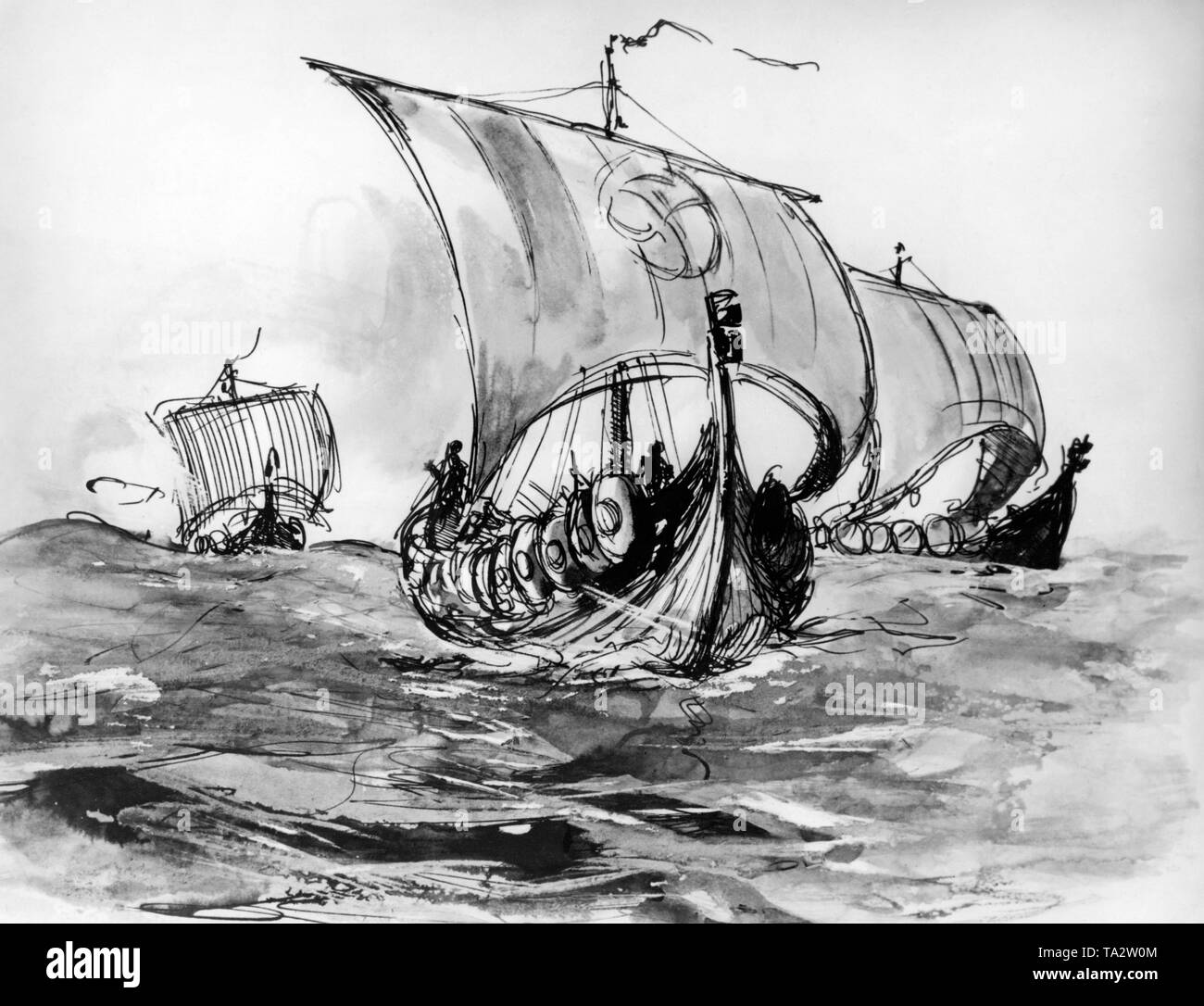 Viking ships drawing hi-res stock photography and images - Alamy