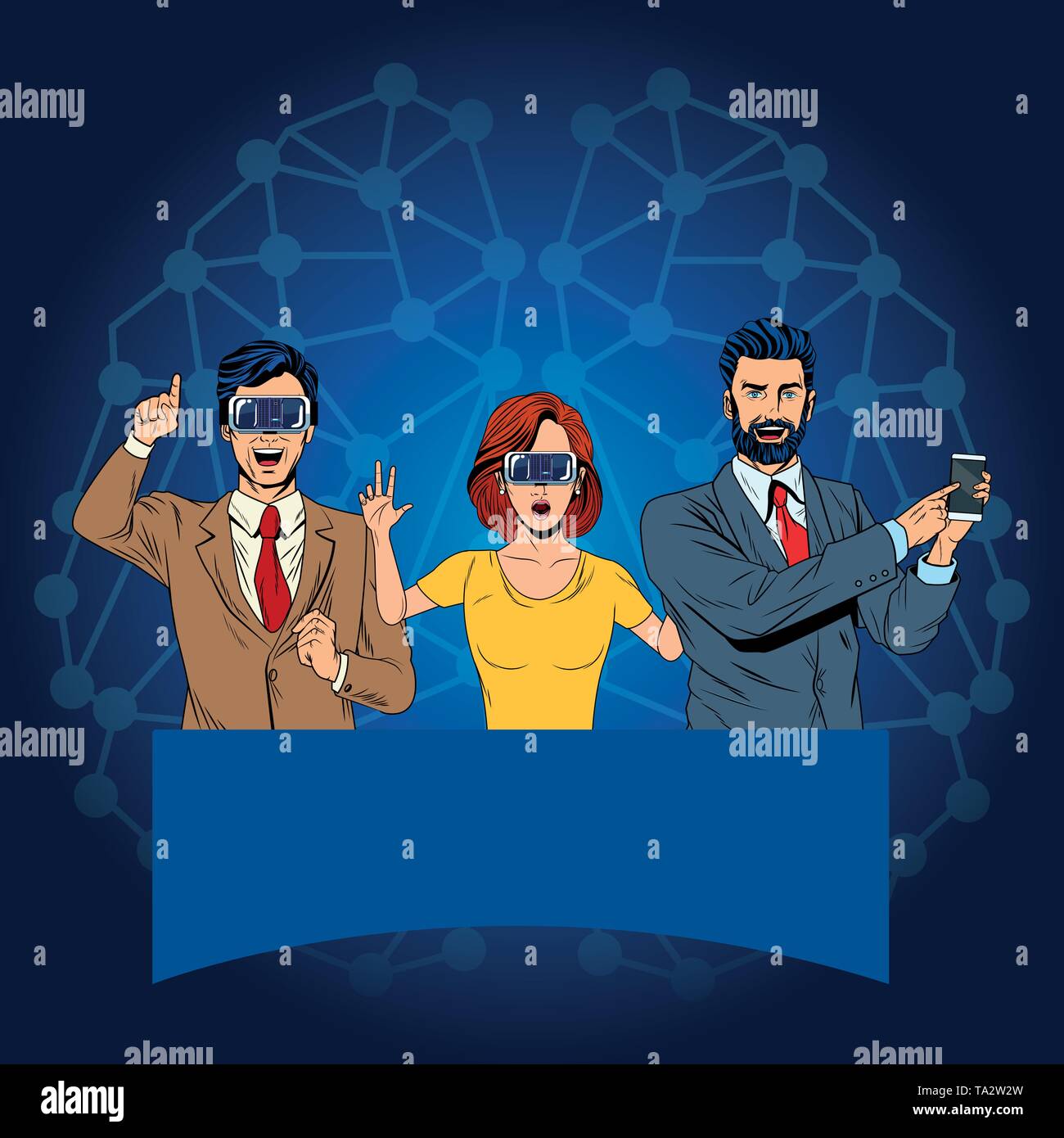 group of people with virtual reality headset Stock Vector Image & Art ...