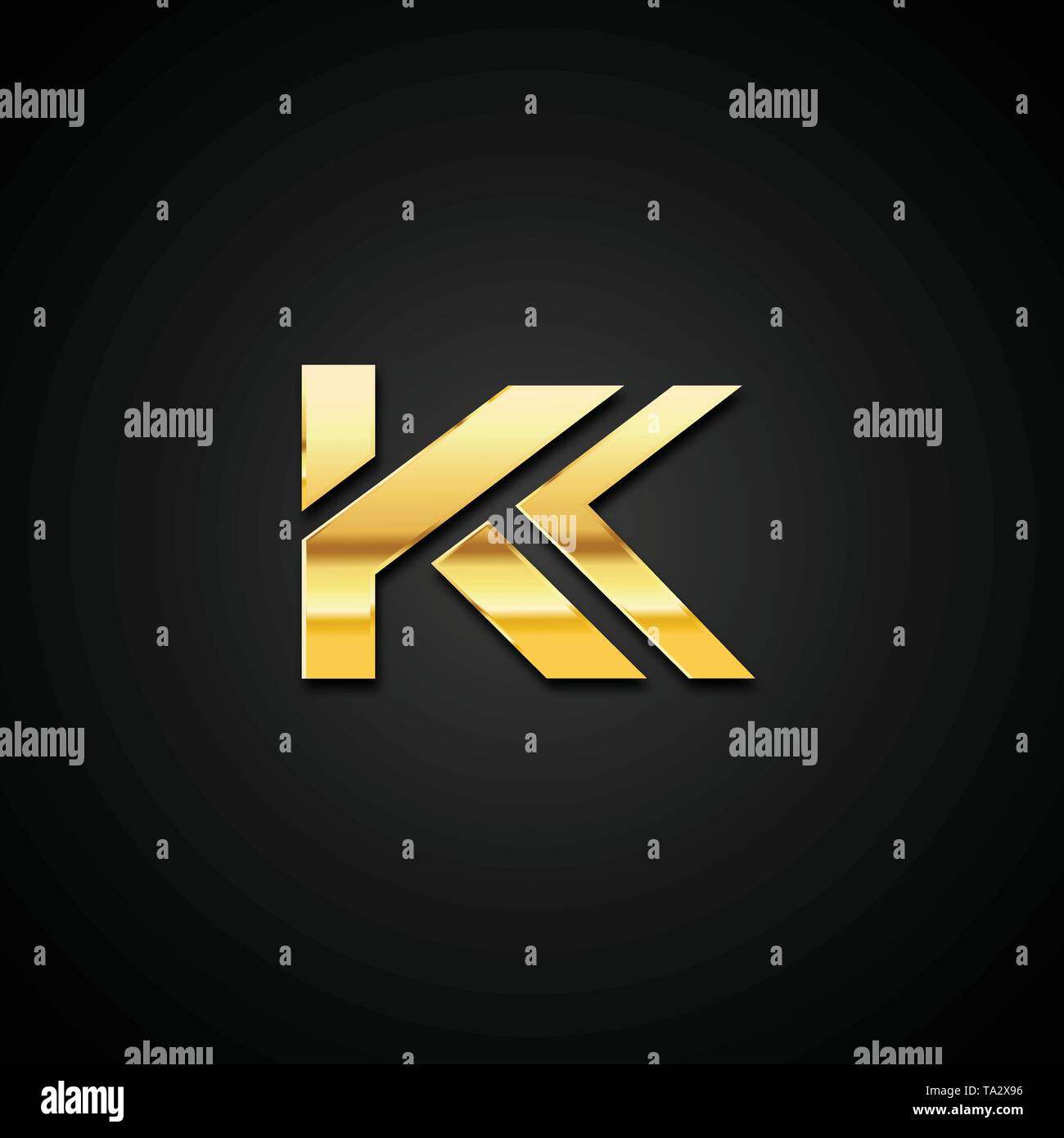 K letter gold abstract symbol vector luxury design on black background Stock Vector