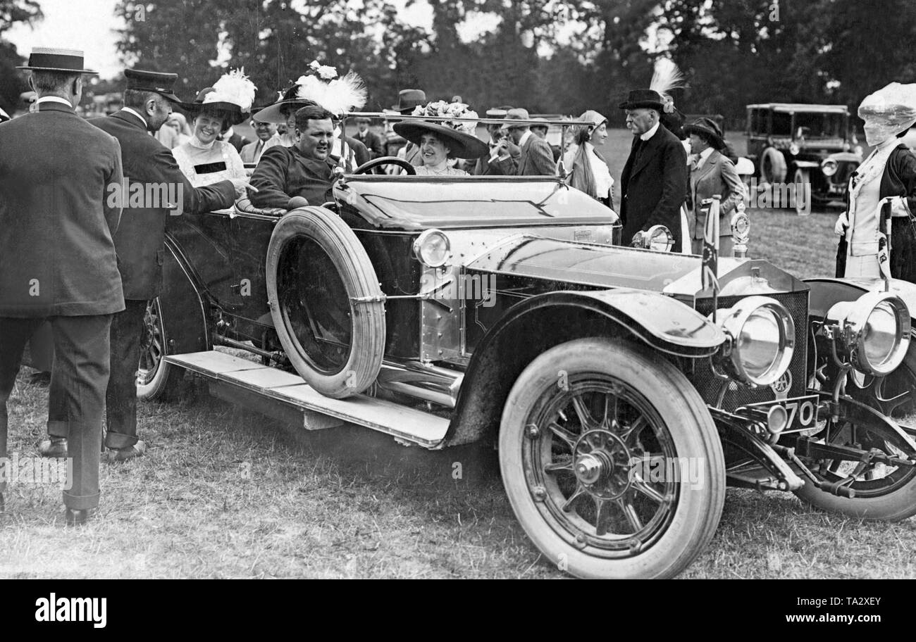 The Englishman Clark Neill won the beauty competition with his Rolls Royce Silver Ghost, during the Prinz Heinrich ride. The ride took place in 1911 as a tourist tour in cooperation with the Royal Automobile Club. Stock Photo