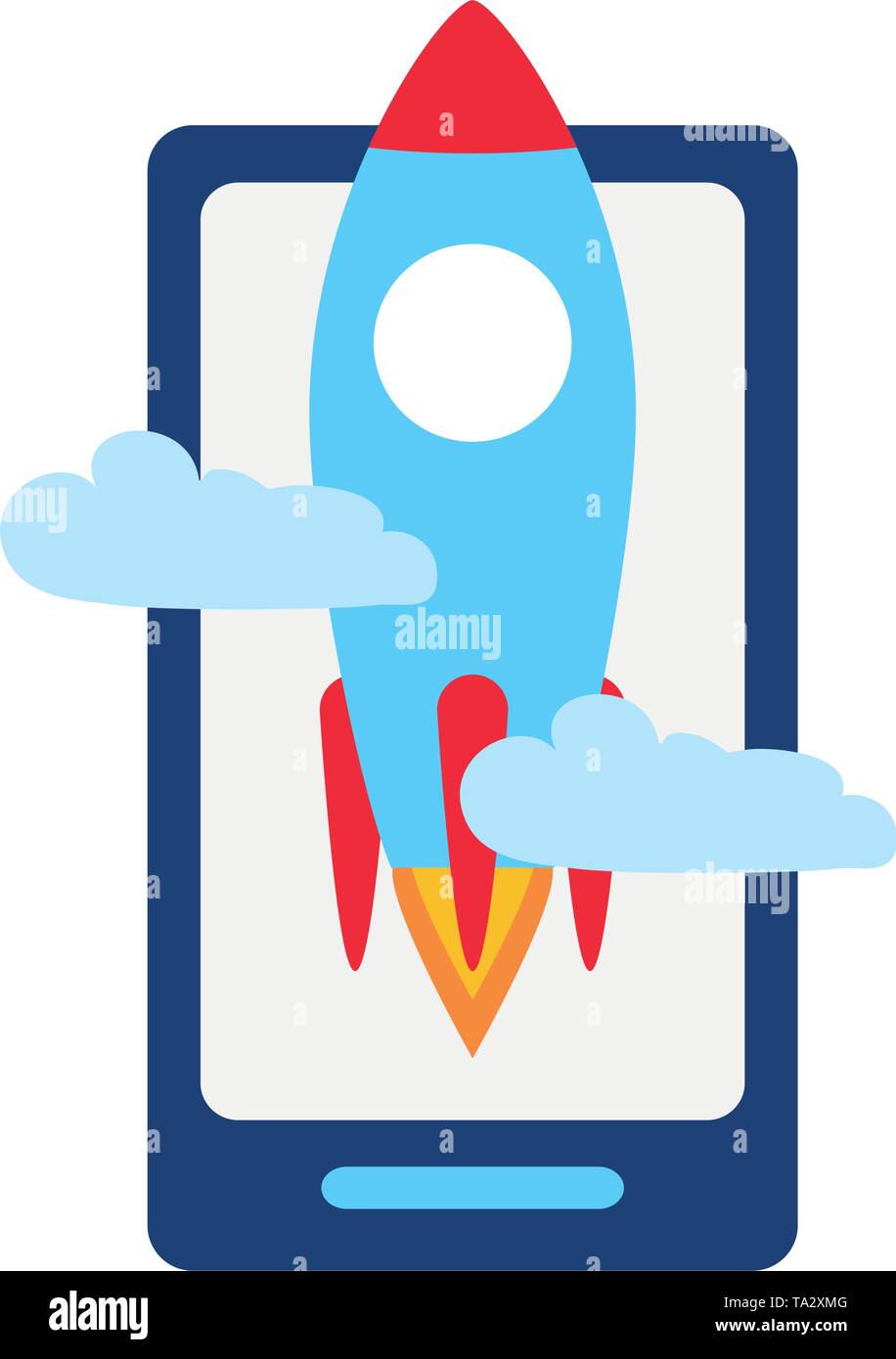 smartphone rocket business success Stock Vector Image & Art - Alamy