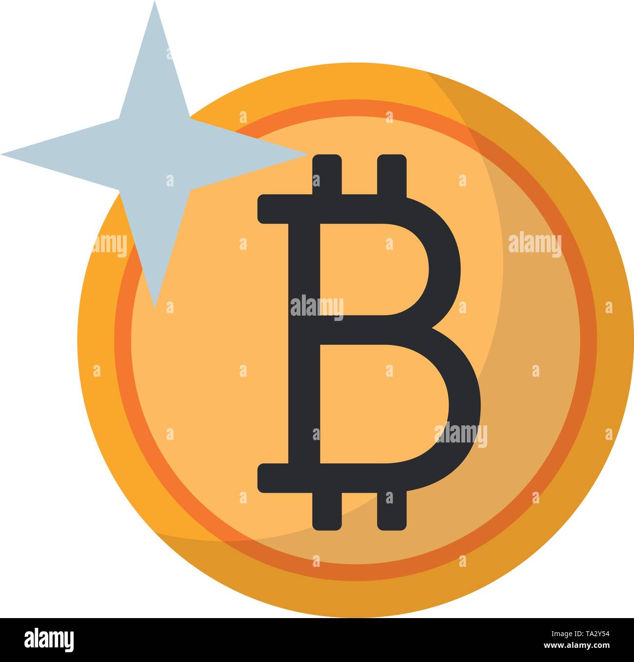 Bitcoin cryptocurrency symbol coin isolated Vector illustration Stock ...