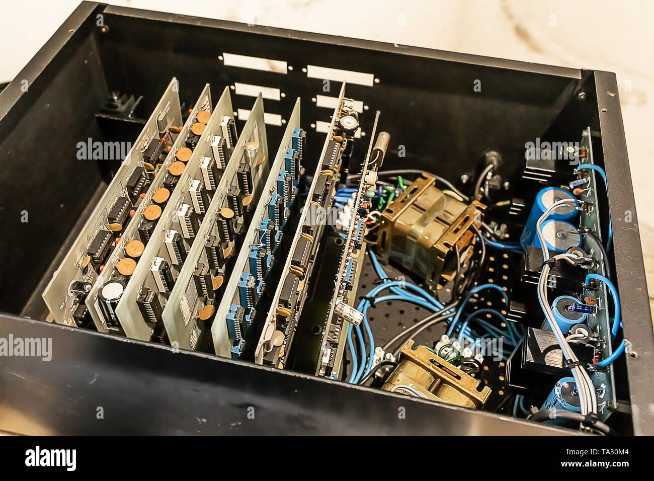 View of components inside an old computer Stock Photo - Alamy