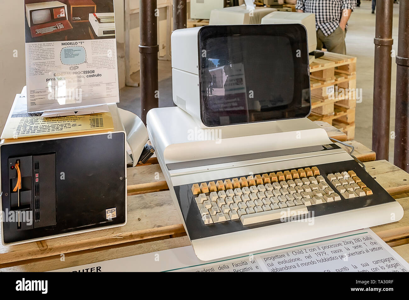 ROME, ITALY - APRIL 27, 2019: T8 computer produced by General Processor  Italy in 1980, which leaves the hobby sector to focus on the business  sector Stock Photo - Alamy