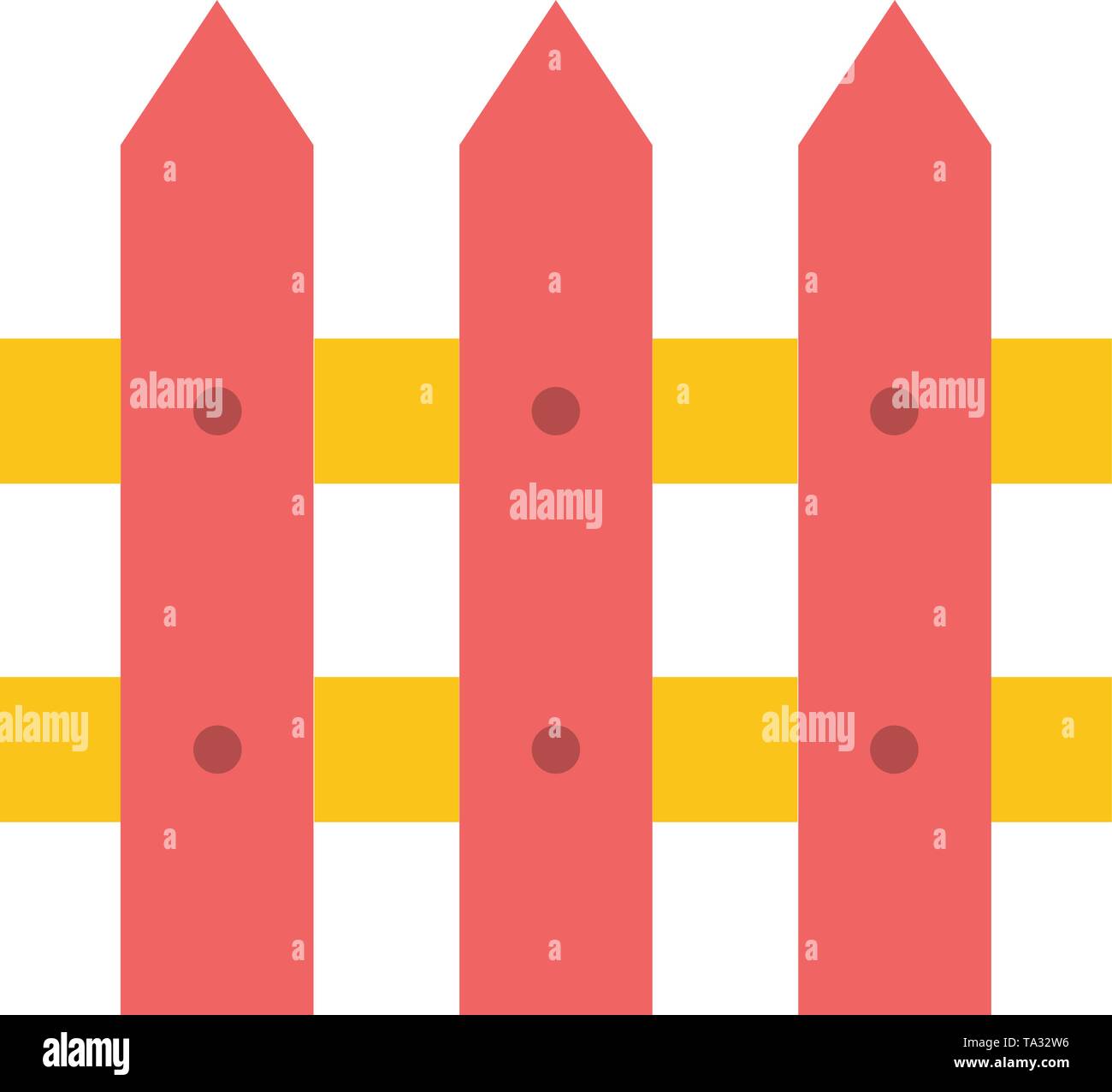Construction Fence Garden Flat Color Icon Vector Icon Banner