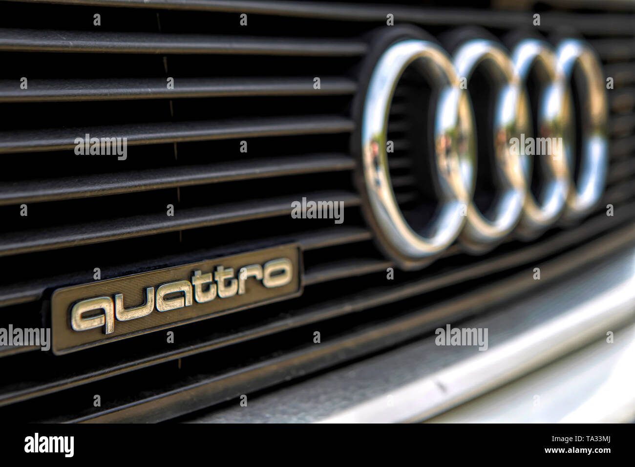 Front radiator grille of 1989 Audi Quattro Stock Photo - Alamy