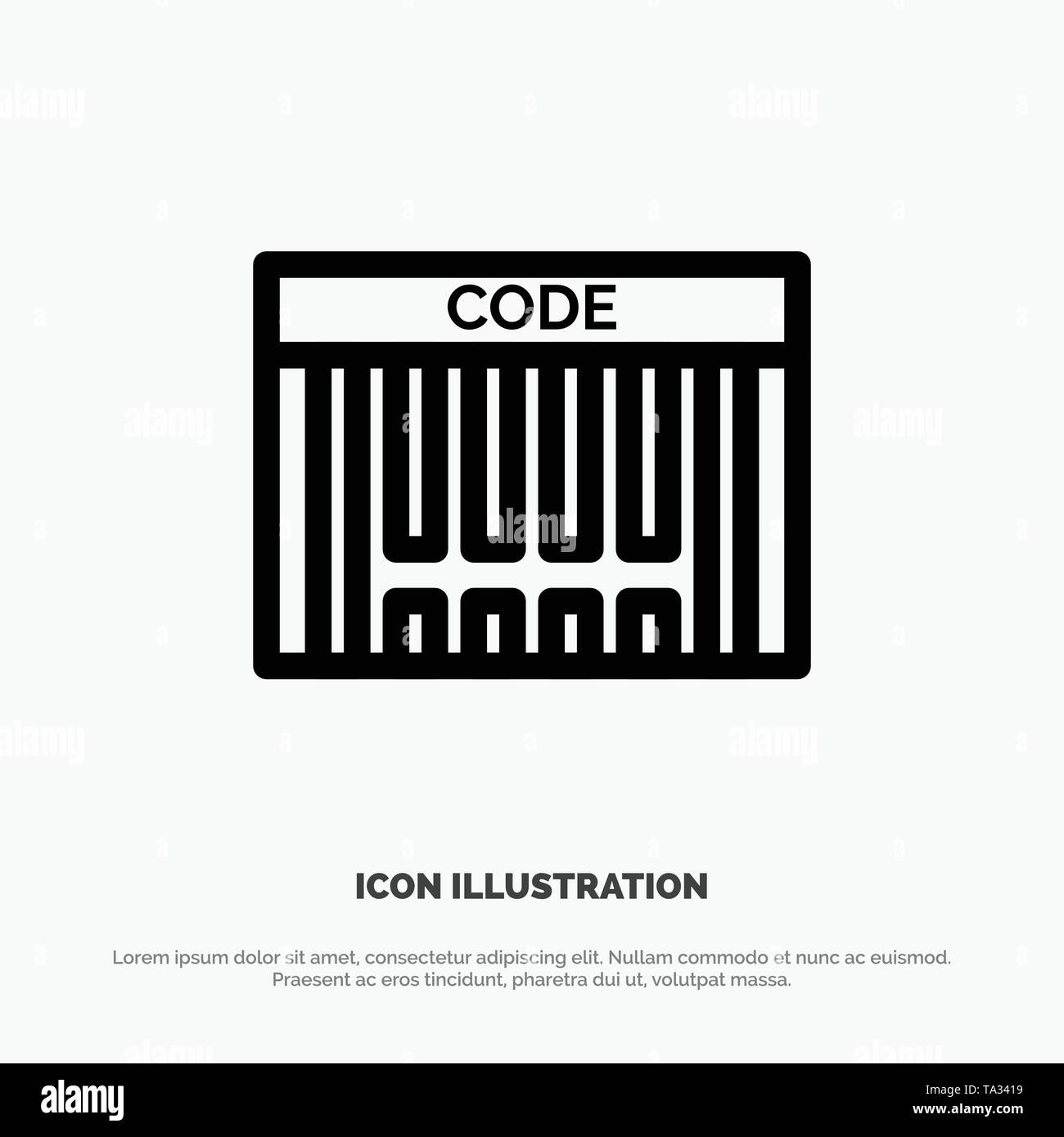 Bar, Barcode, Code, Shopping Vector Line Icon Stock Vector Image & Art ...