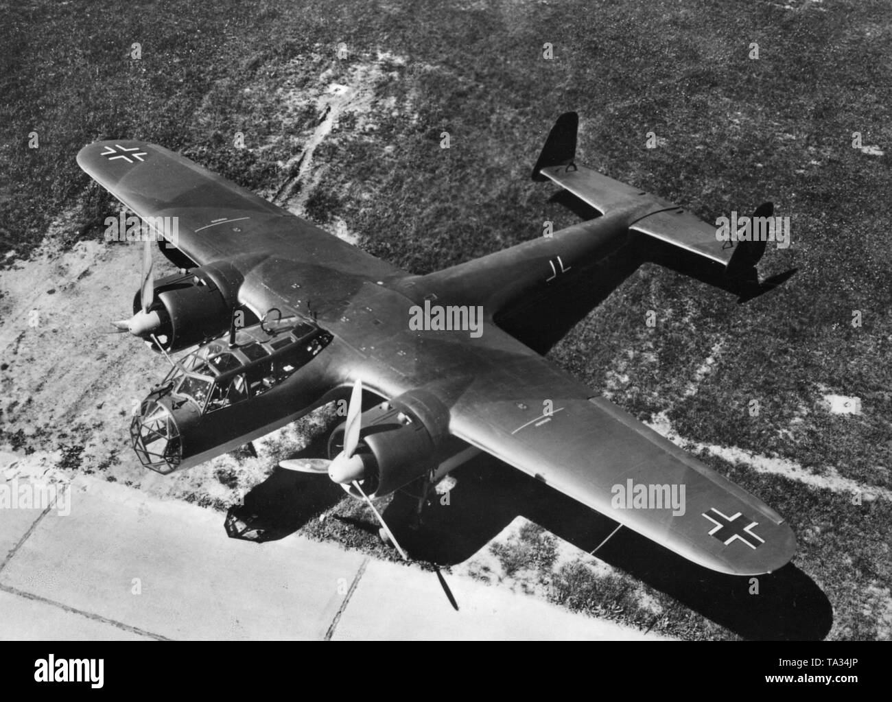 Dornier Do 17 combat aircraft, a medium bomber of the German Luftwaffe. Stock Photo