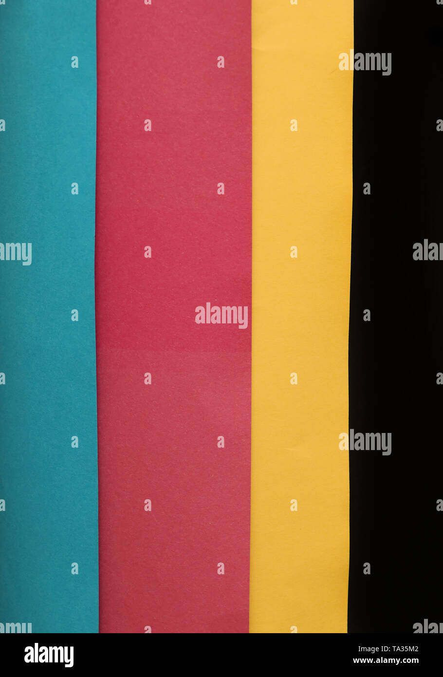 CMYK print colors palette on cardboard papers Stock Photo Alamy