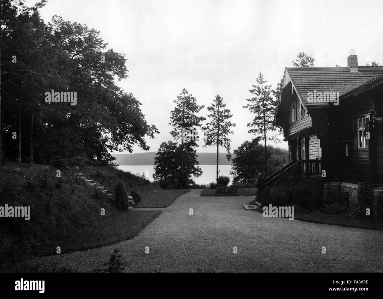 The hunting lodge of the late Reich President von Hindenburg at the Werbellin Lake in Schorfheide. Stock Photo