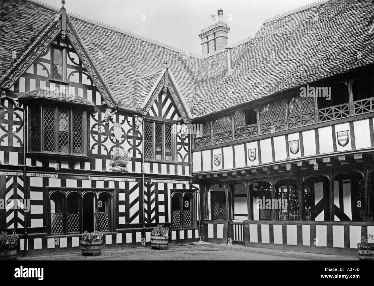 Exterior view of Lord Leycester Hospital in Warwick, England. Stock Photo