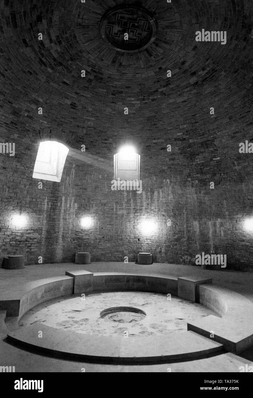 The 'Hall of the Dead' also known as the 'Valhalla' of the Wewelsburg with intrinsic swastika in the coppola. (undated picture) Stock Photo