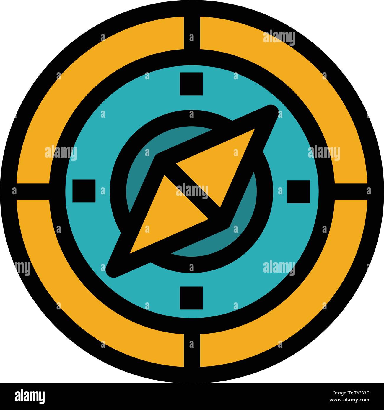 Navigation Navigator Compass Location Flat Color Icon Vector
