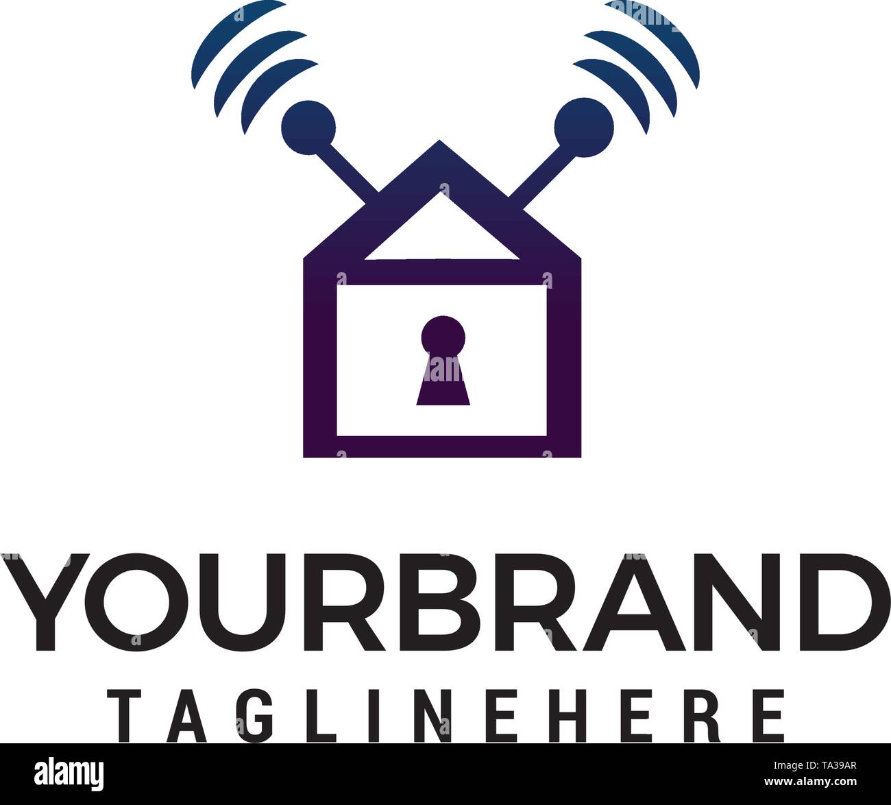 home security logo design concept template vector Stock Vector Image ...