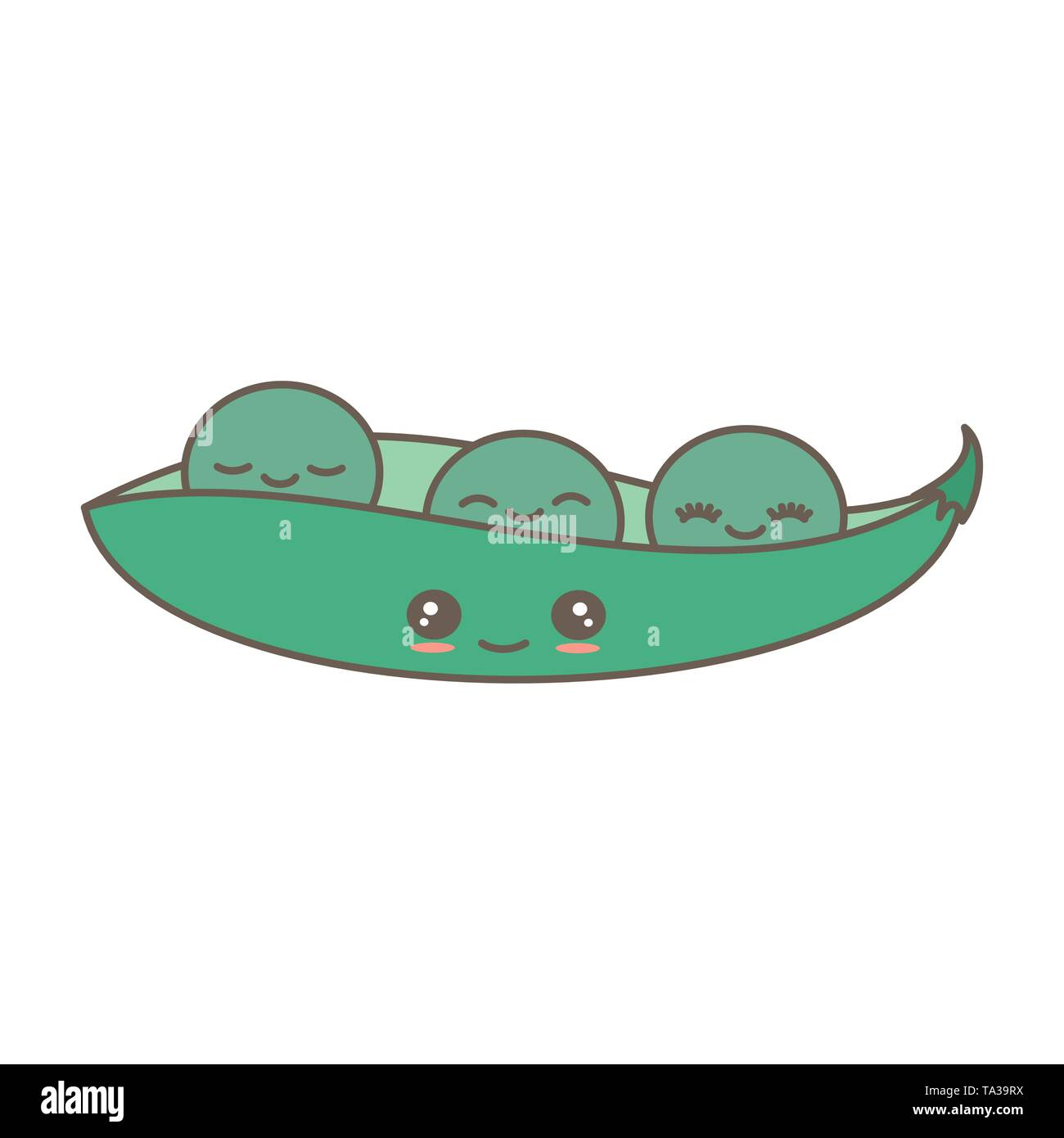 cute cartoon vector green peas isolated on white background Stock Vector  Image & Art - Alamy